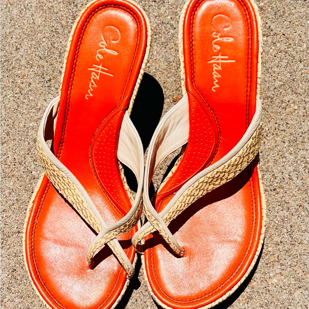 Cole Haan Women's Sandals in Orange and Tan